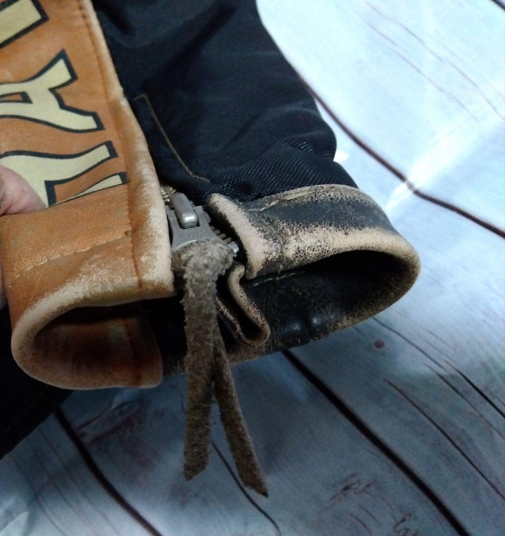 ハーレーダビッドソン　革ジャン　シングルライダース　ナイロン×革　М