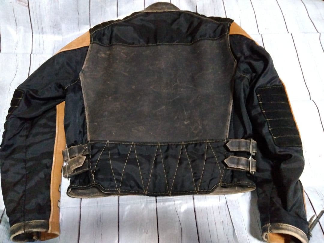 ハーレーダビッドソン　革ジャン　シングルライダース　ナイロン×革　М