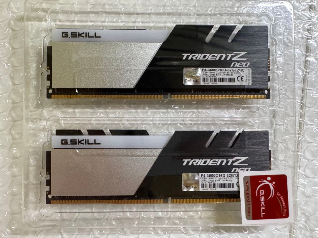 G.SKILL DDR4-3600MHz 32GB(16GBx2）
