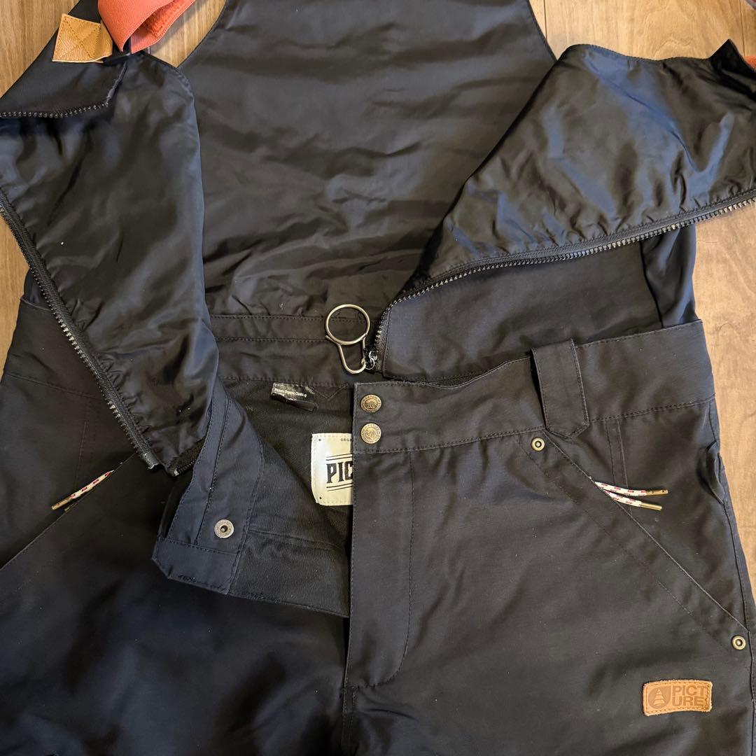 ピクチャーオーガニック ビブパンツ ブラック XLサイズ