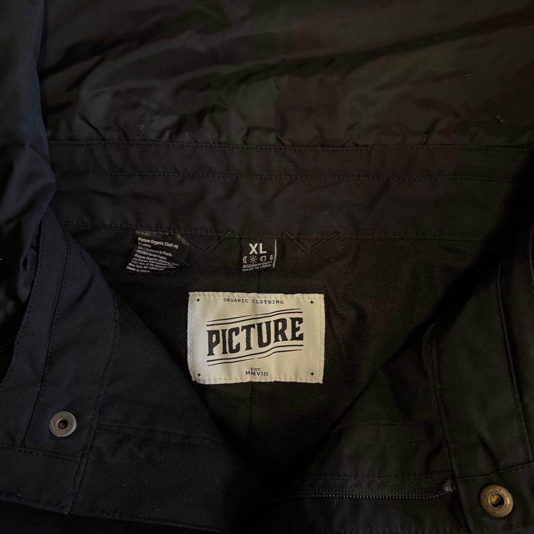 ピクチャーオーガニック ビブパンツ ブラック XLサイズ