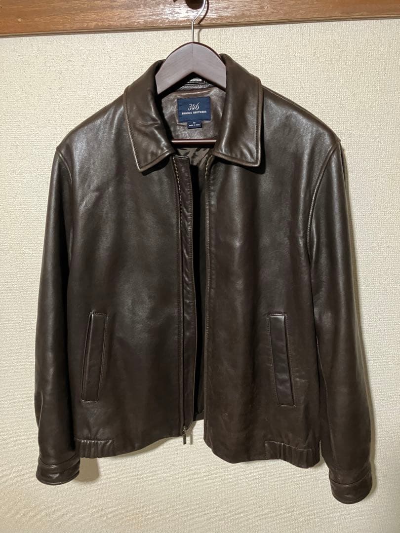 ❤️Brooks Brothers　ラムレザージャケット羊革Mブラウン