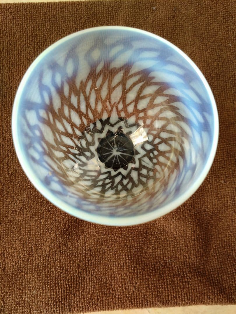 ###和ガラス氷コップ大正昭和レトロモダン美品1点物###