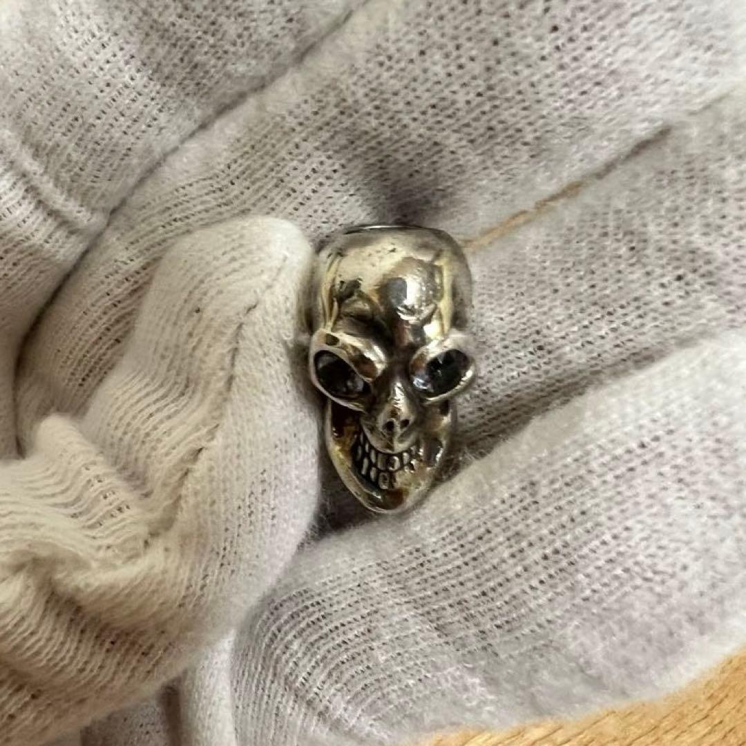 美品 ビルウォールレザー ストーンアイ ゴールドサダー スカルビーズ 2個セット