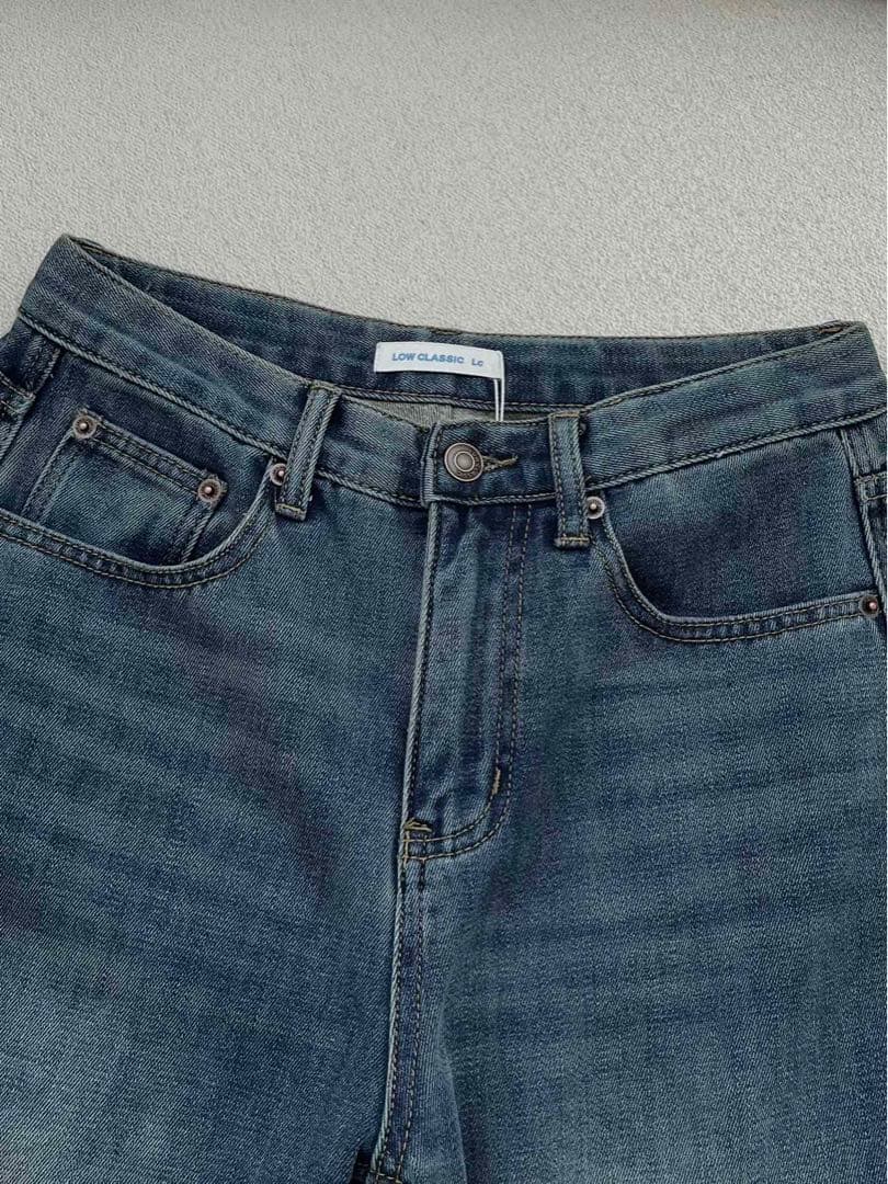 Low classic ブルーワイドレッグデニム