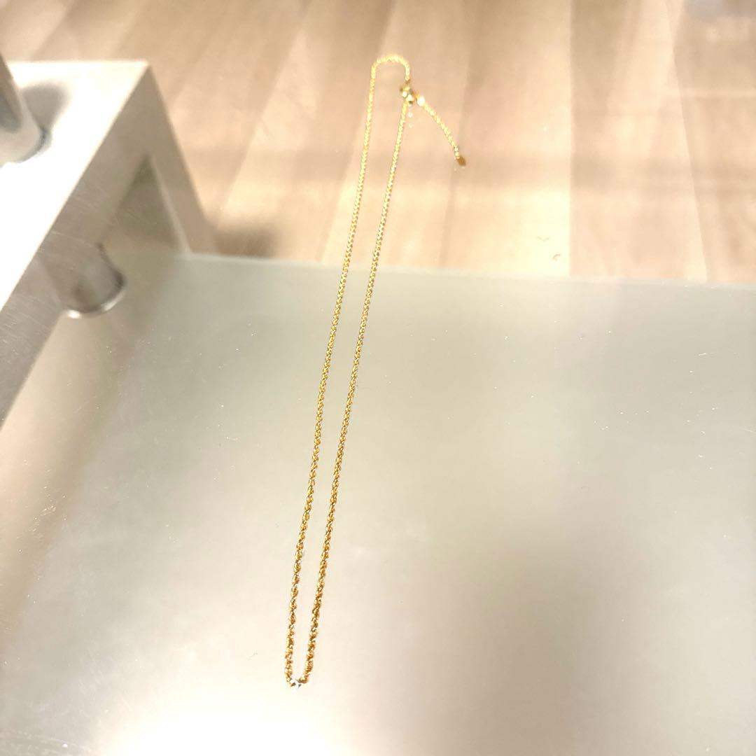 【K18 】ロープチェーン スライドアジャスター 60cm 【重量/3.4g】