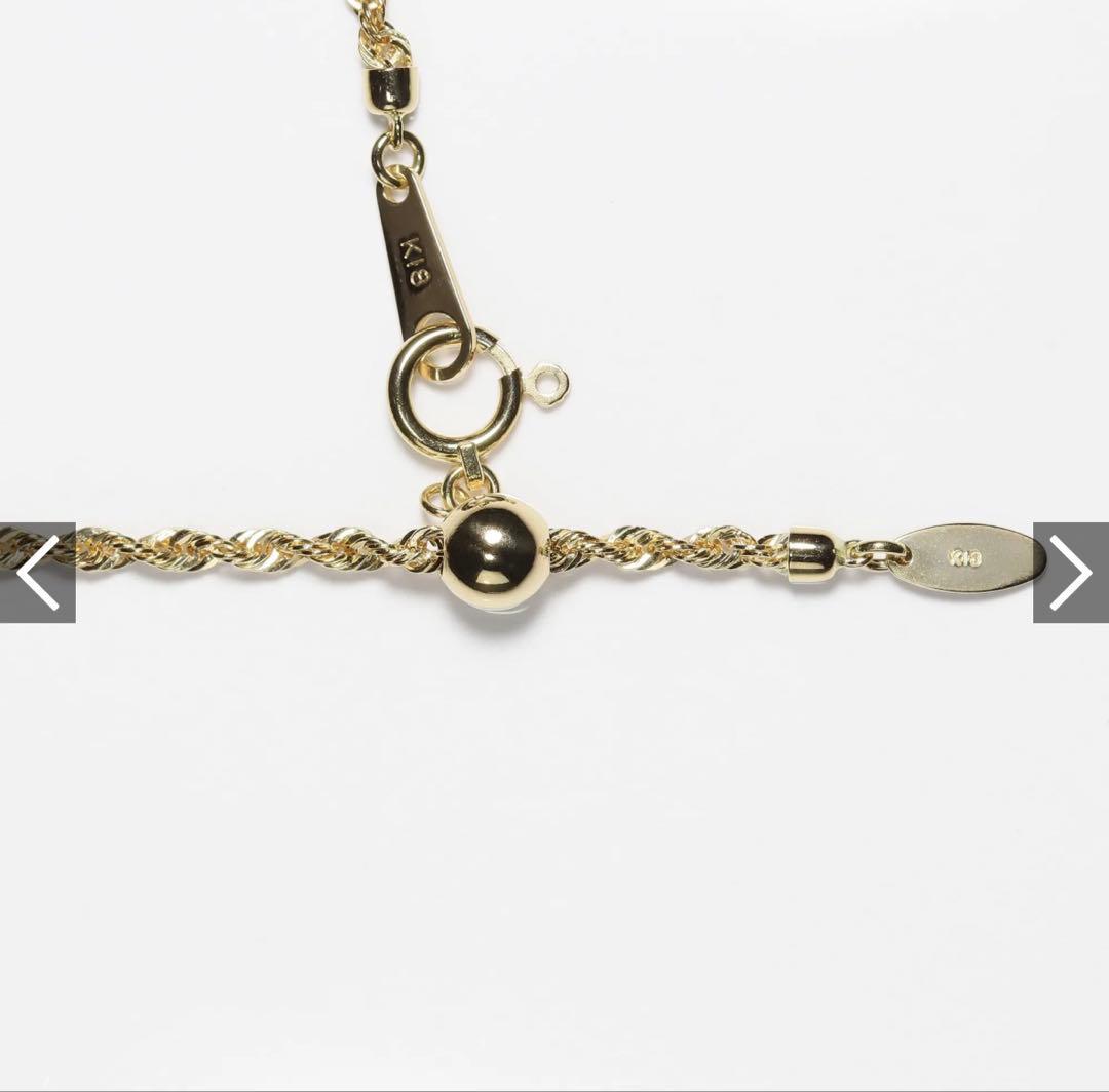 【K18 】ロープチェーン スライドアジャスター 60cm 【重量/3.4g】