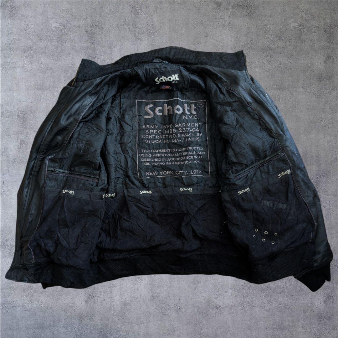 Schott レザージャケット カウハイド USA製 XL ブラック ショット