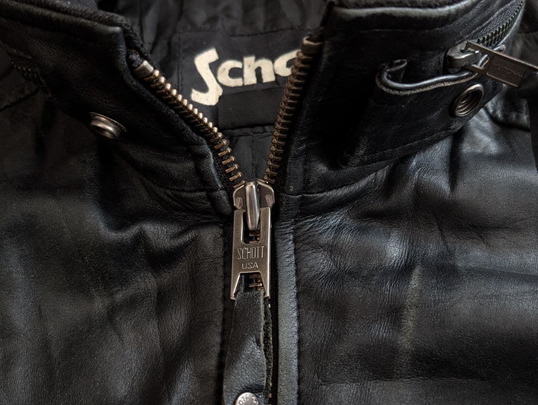 Schott レザージャケット カウハイド USA製 XL ブラック ショット