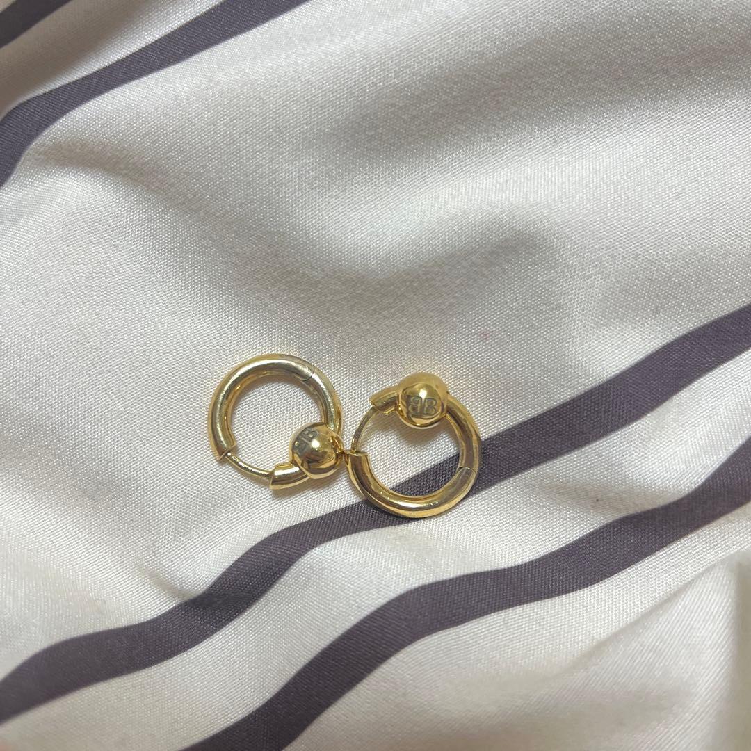 BALENCIAGA ゴールド フープピアス