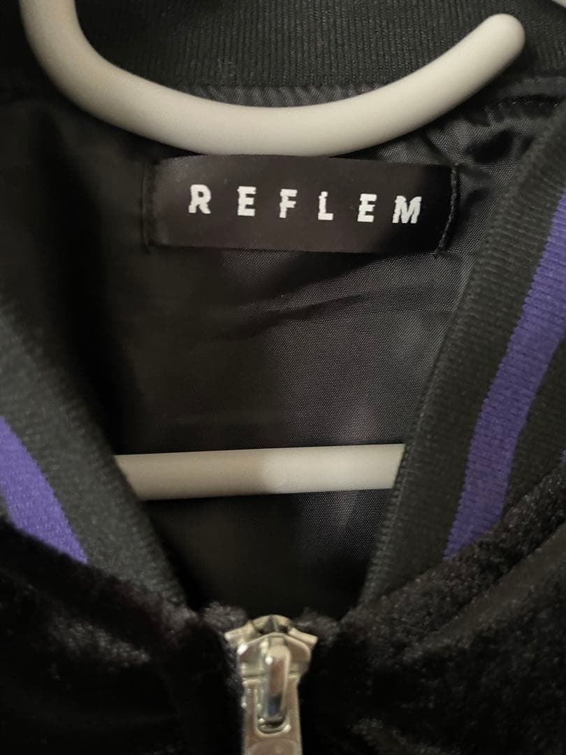 REFLEM レフレム ドラゴン 刺繍 ベロア スカジャン 黒 紫