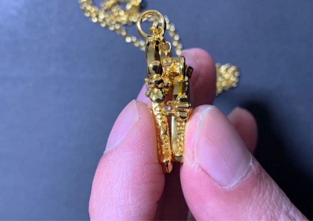 22k ベビーファット　ドッグタグ　ダブルクロス　3点　ネックレス　50㎝