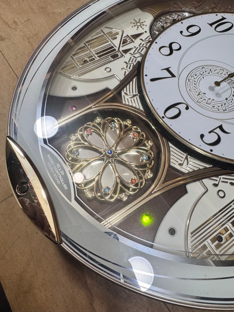 リズム Small World 電波時計 4MN509RH（動作確認済・美品）