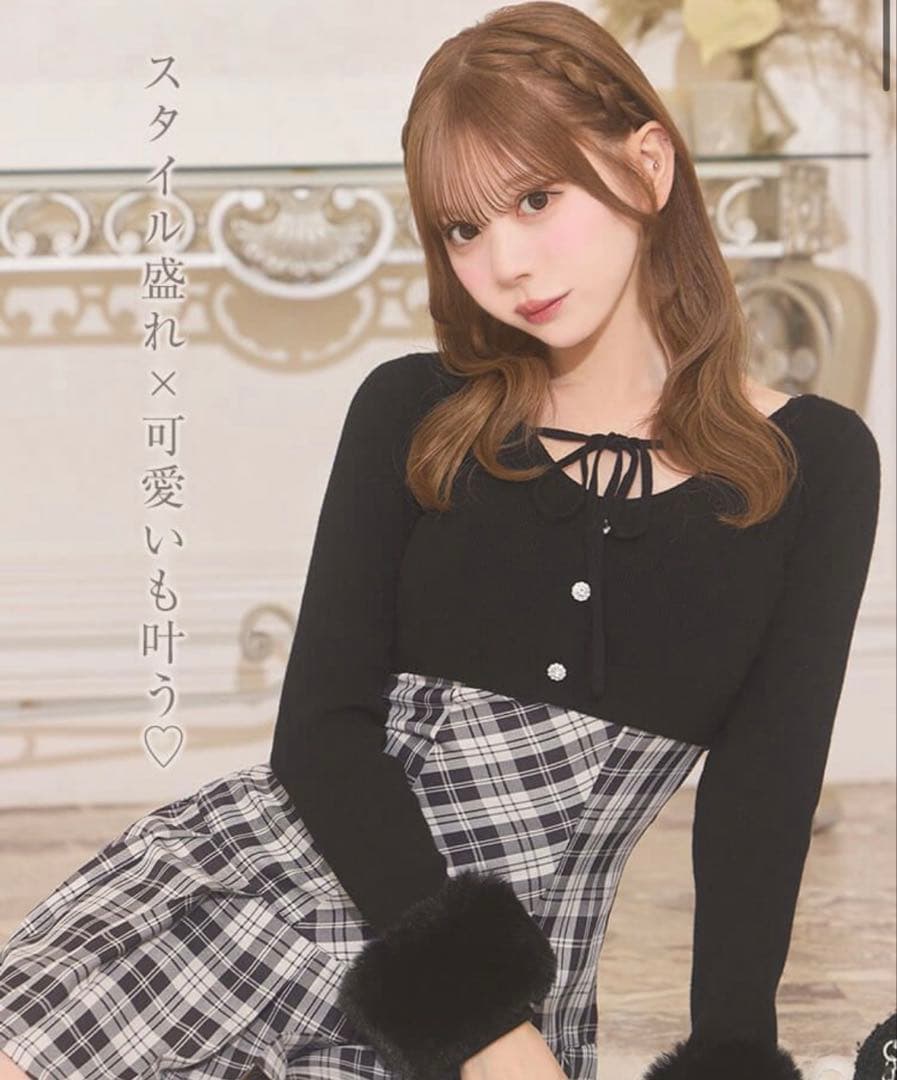 【完売品】michellMacaron ボレロsetチェックプリーツワンピ