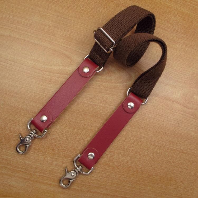 赤色＆ナチュラル　８丁差し　本革シザーケース　SCA-143/CRA