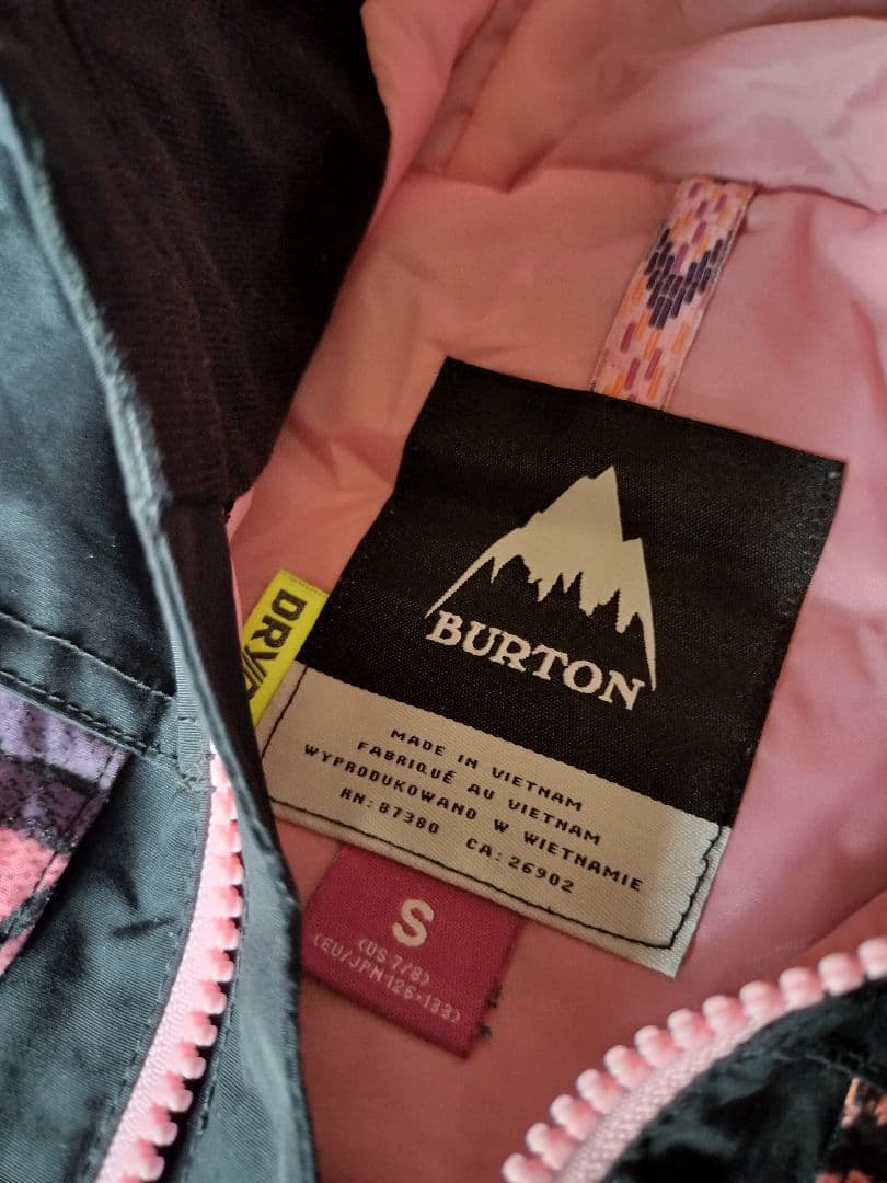 【BURTON スノーボードウェア キッズSサイズ130 黒/ピンク】
