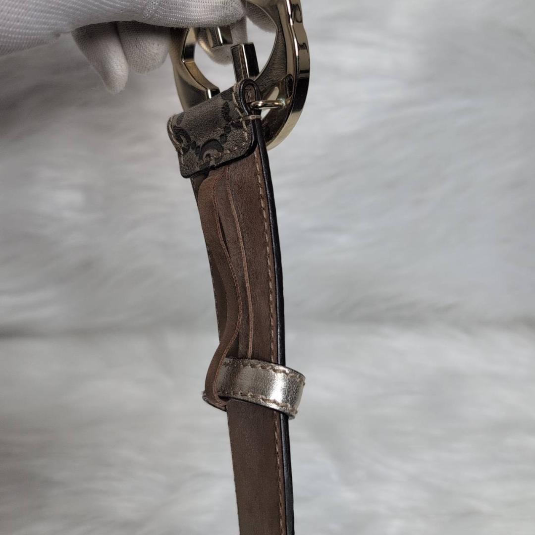 【極美品】 GUCCI グッチシマ レザー ベルト ゴールド インターロッキング