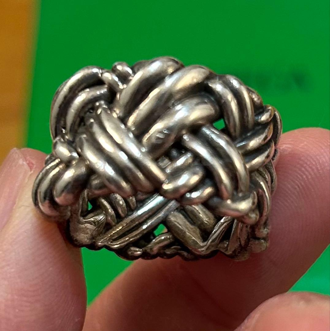 Bottega Veneta シルバー925 イントレチャートリング17号