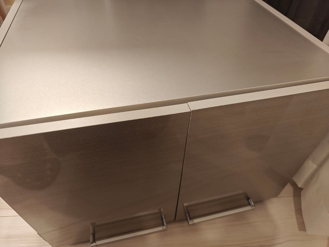 ディノス 冷蔵庫上置き キッチンストッカー 収納 シルバー光沢仕上げ