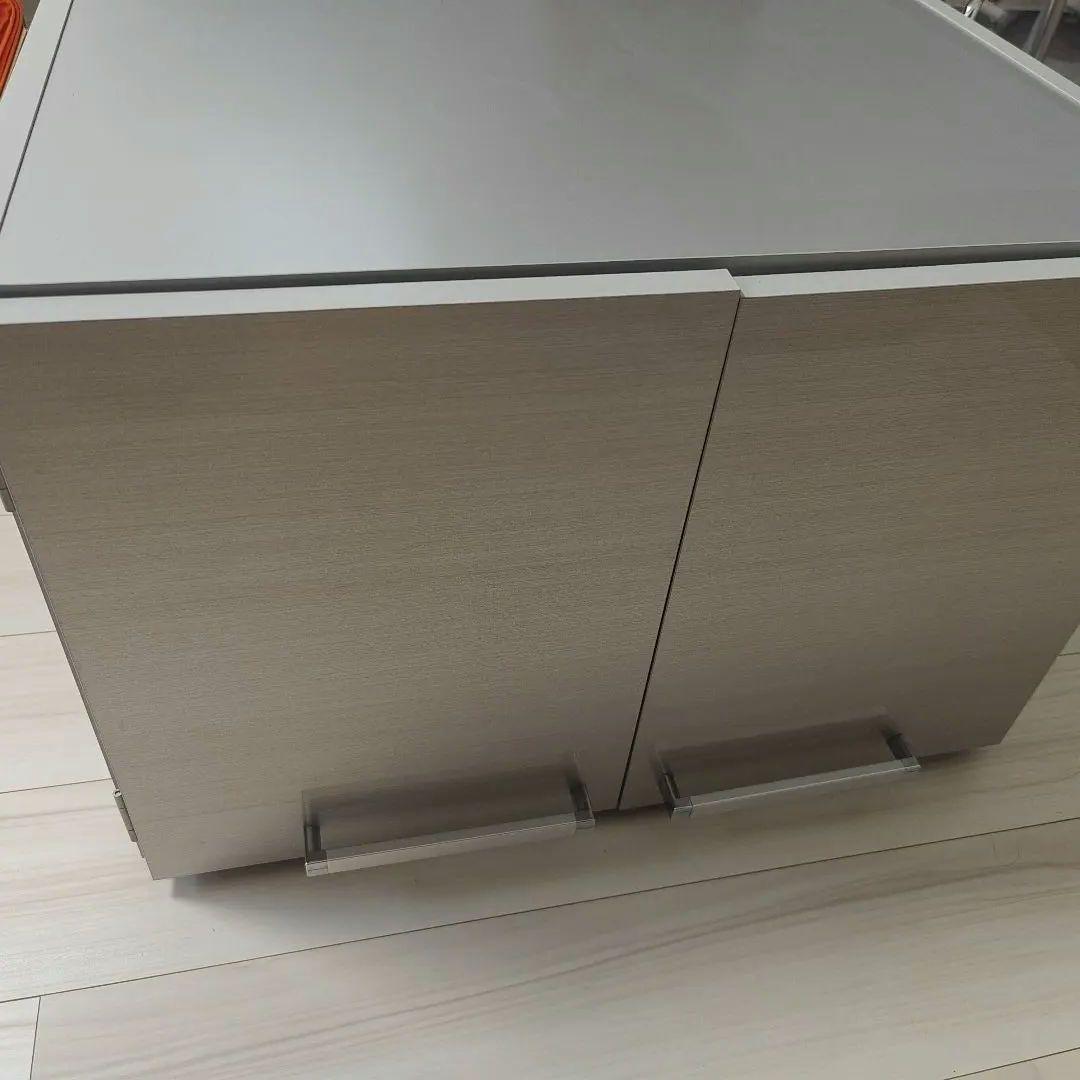 ディノス 冷蔵庫上置き キッチンストッカー 収納 シルバー光沢仕上げ