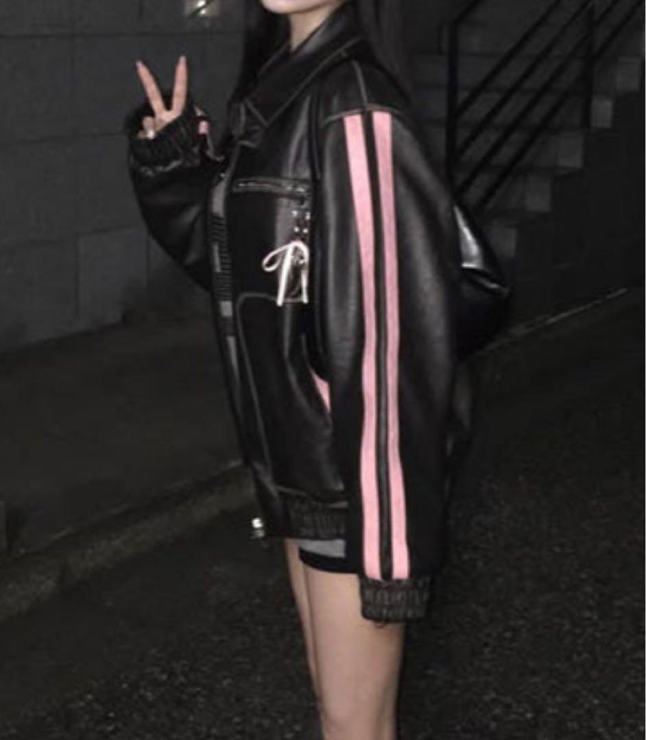 KsG オーバーサイズ リボン レザージャケット