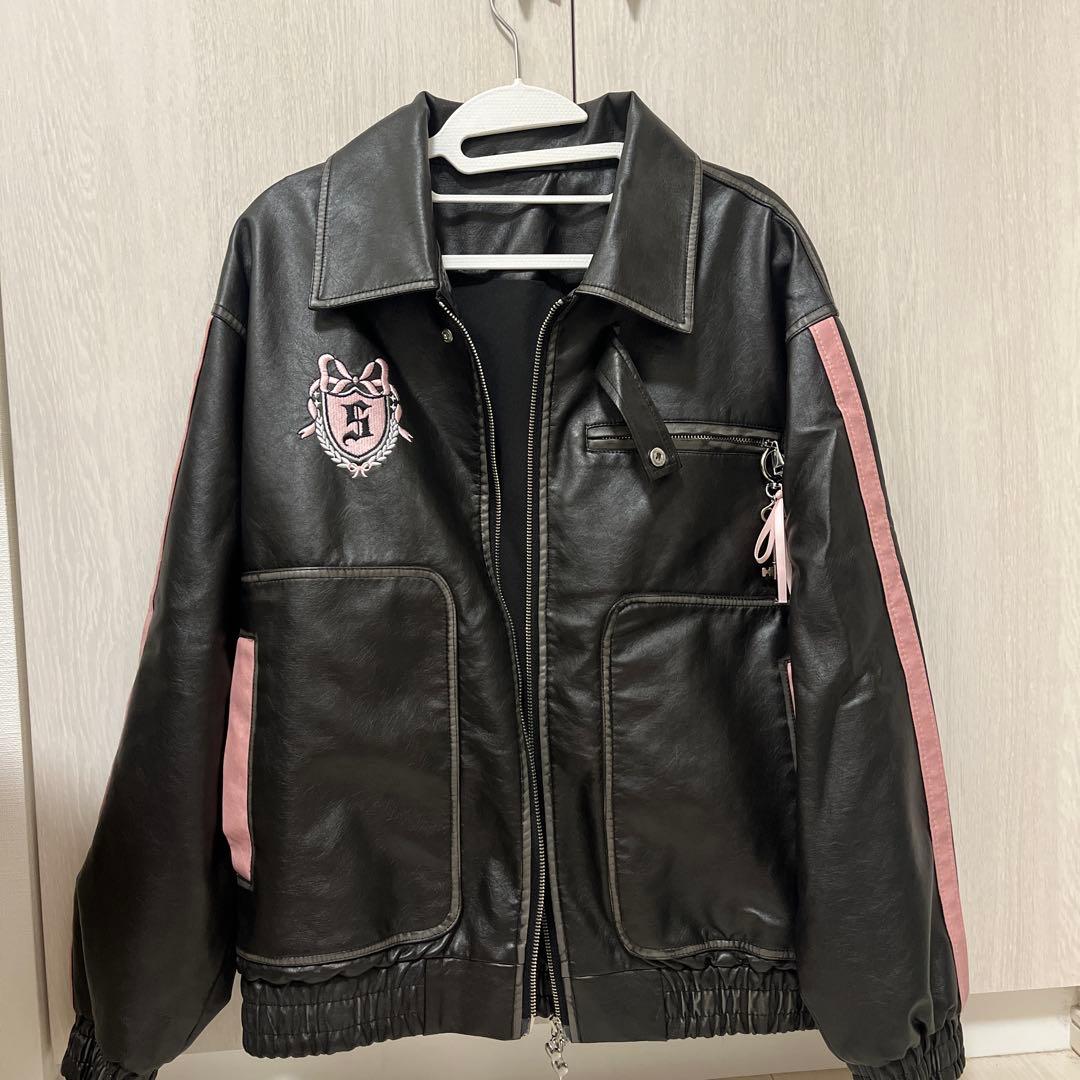 KsG オーバーサイズ リボン レザージャケット