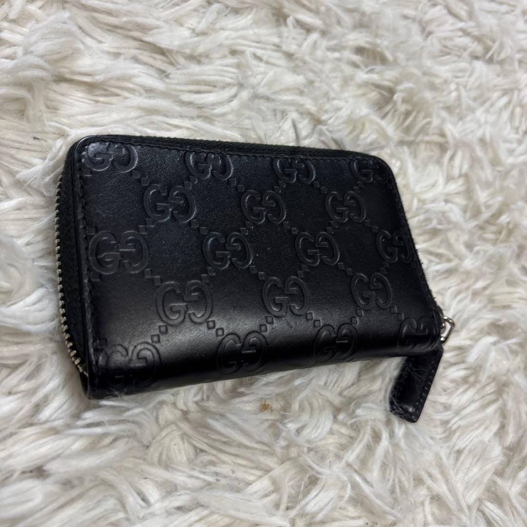 極美品　GUCCI グッチシマ　黒 レザー ケース　カードケース