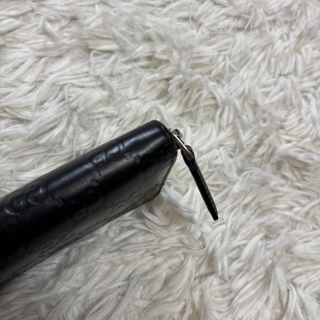 極美品　GUCCI グッチシマ　黒 レザー ケース　カードケース