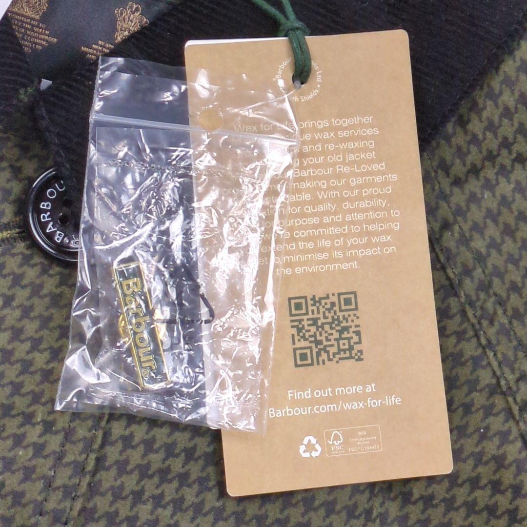 未使用 Barbour オイルド コート BURWICK WAX 千鳥柄