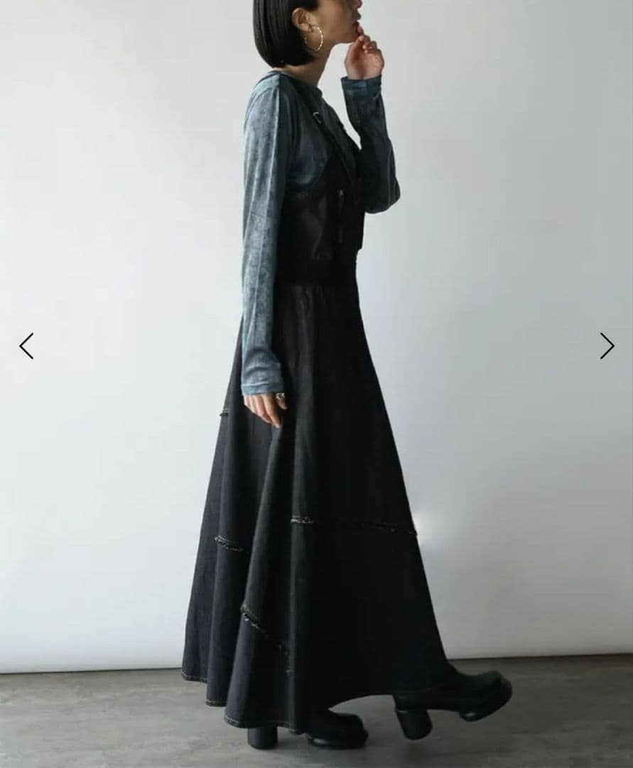 ◯新品　radiate フロントジップデニムジャンパースカート