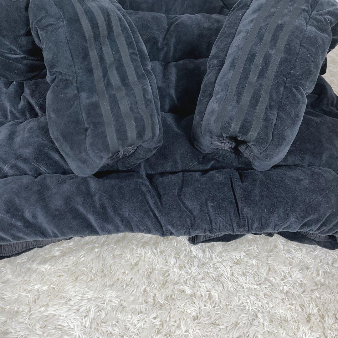 美品 adidas アディダス ダウン ジャケット ベロア金ロゴ　S