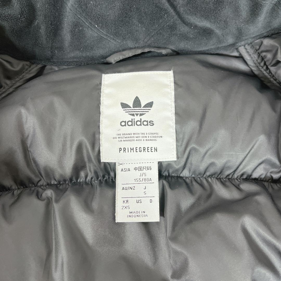 美品 adidas アディダス ダウン ジャケット ベロア金ロゴ　S