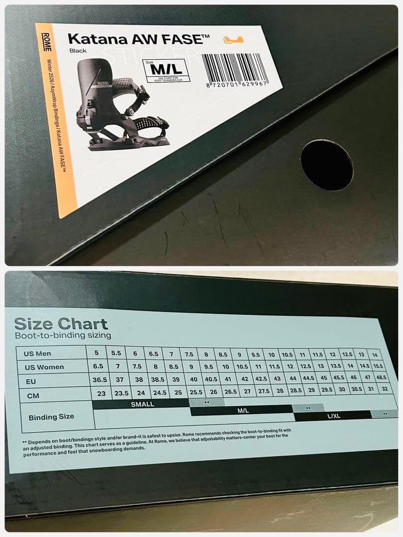 ROME KATANA AW FASE M/Lサイズ　ブラック　ビンディング