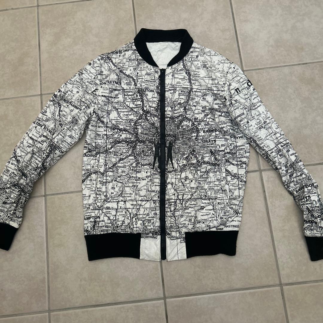 ナンバーナイン ペーパー 地図柄 ブルゾン ドリーム期