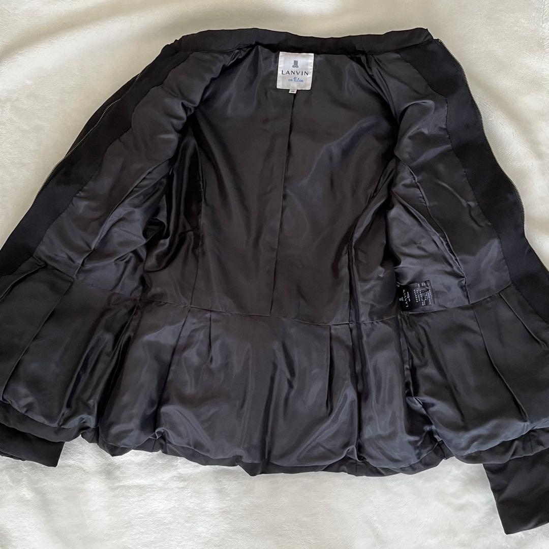 ランバンオンブルー リボン付 ダウン　サイズ38 レディース　コート　ジャケット