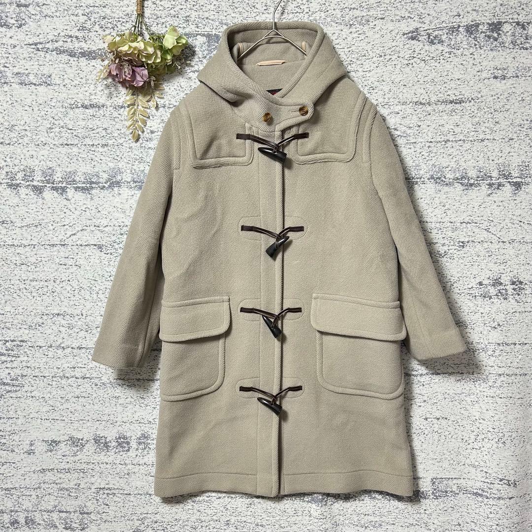 オールドイングランド　ヘリンボーンダッフルコート　くすみグリーン　レディース