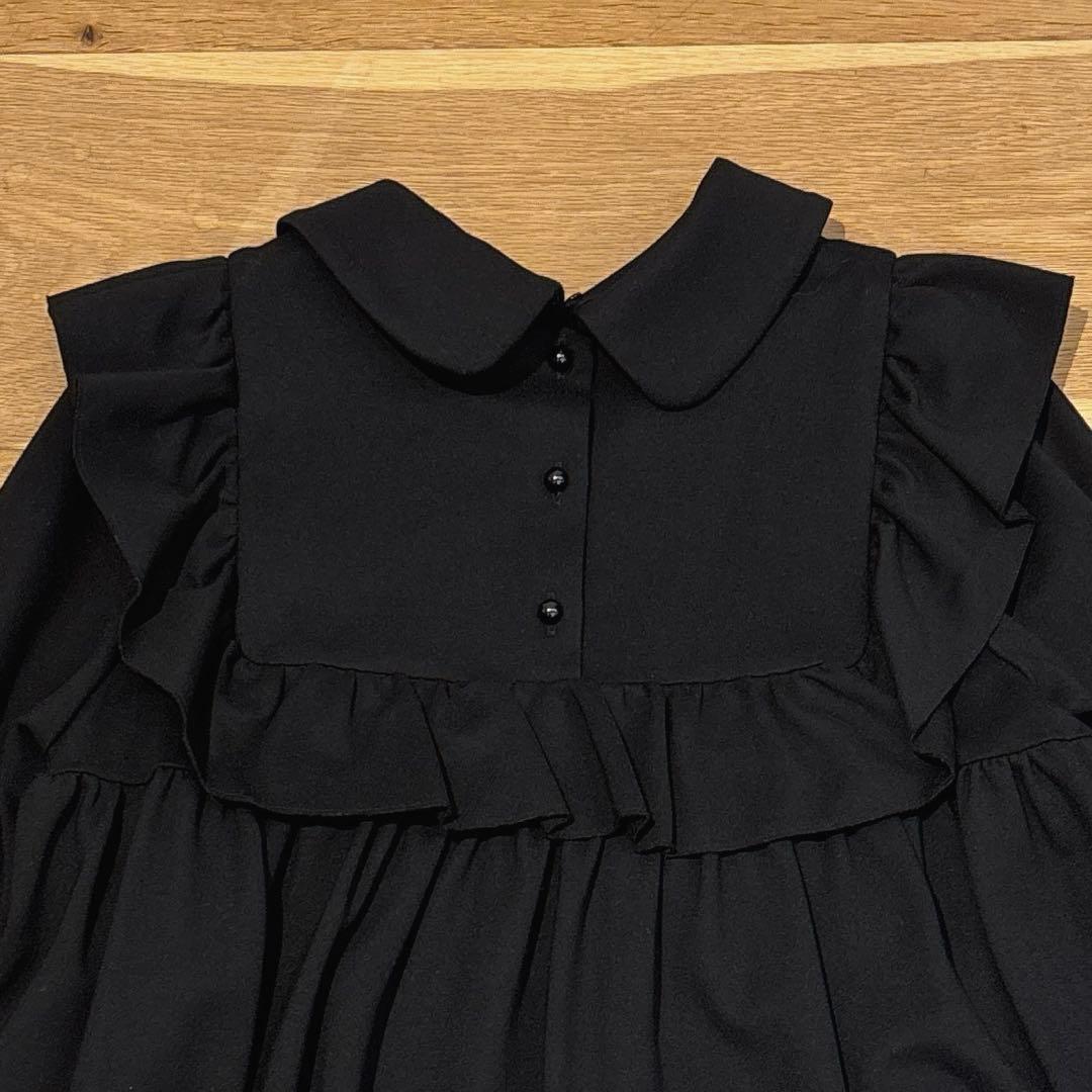 美品 yori 襟付きフリルブラウス 長袖 ボリュームスリーブ