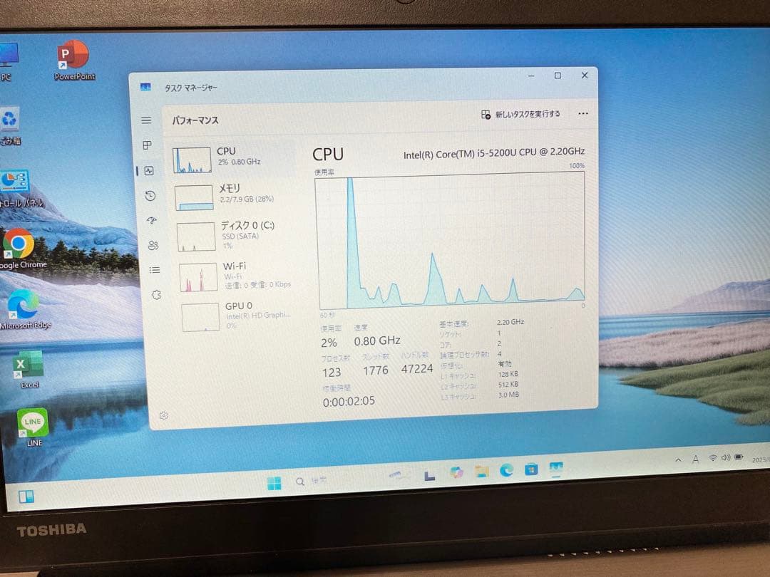 Dynabook/高速SSD128GB/R63/win11/8GB/Office
