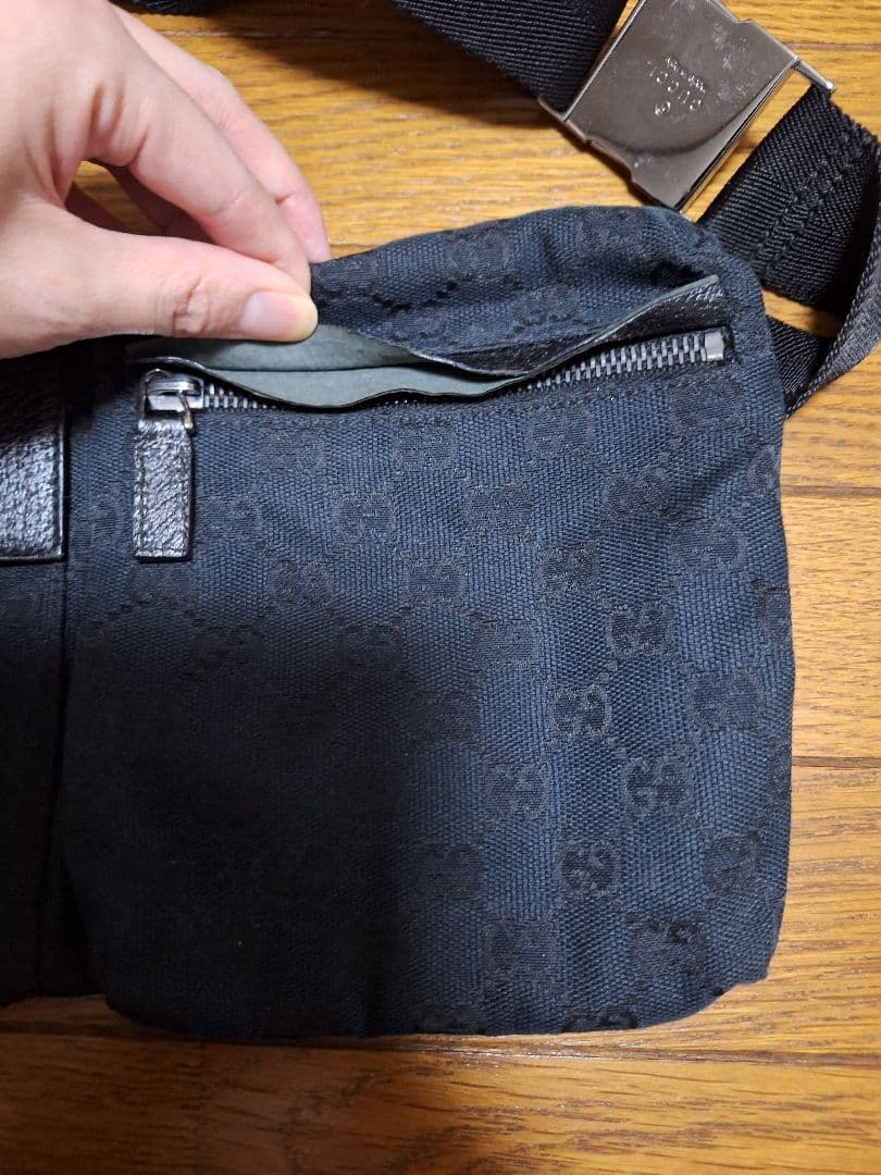 GUCCI グッチ ウエストバッグ ボディバッグ GG キャンバス ブラック