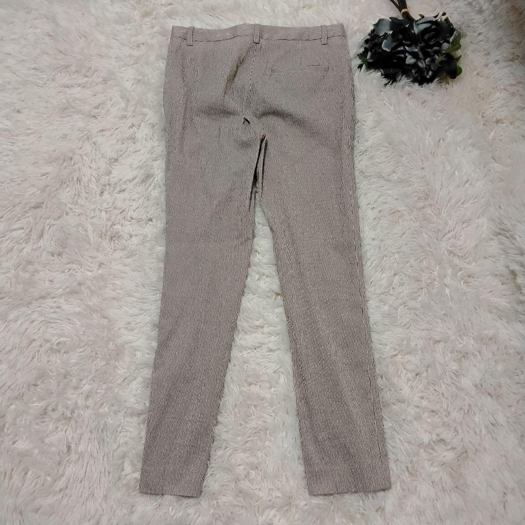 【未使用級】Theory シアサッカー パンツスーツ ストライプ ブラウン