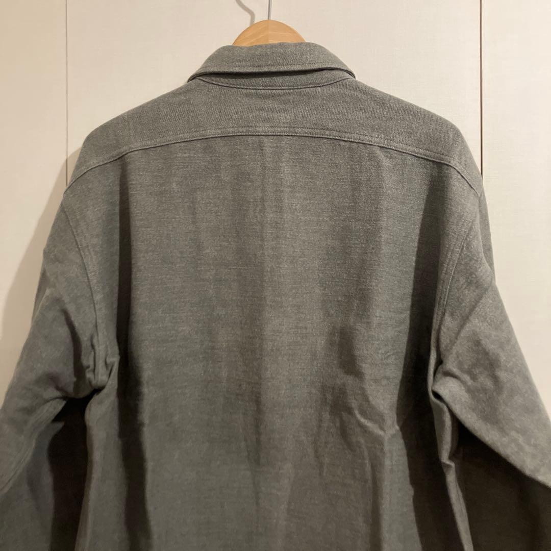 アットラスト 厚手コットン長袖シャツ 16 1/2 オリーブ系