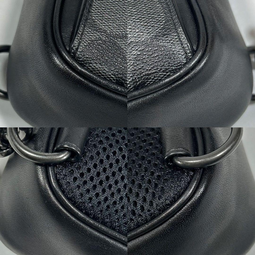 【極美品】コーチ トラックパック ボディバッグ Disneyコラボ レザー 黒