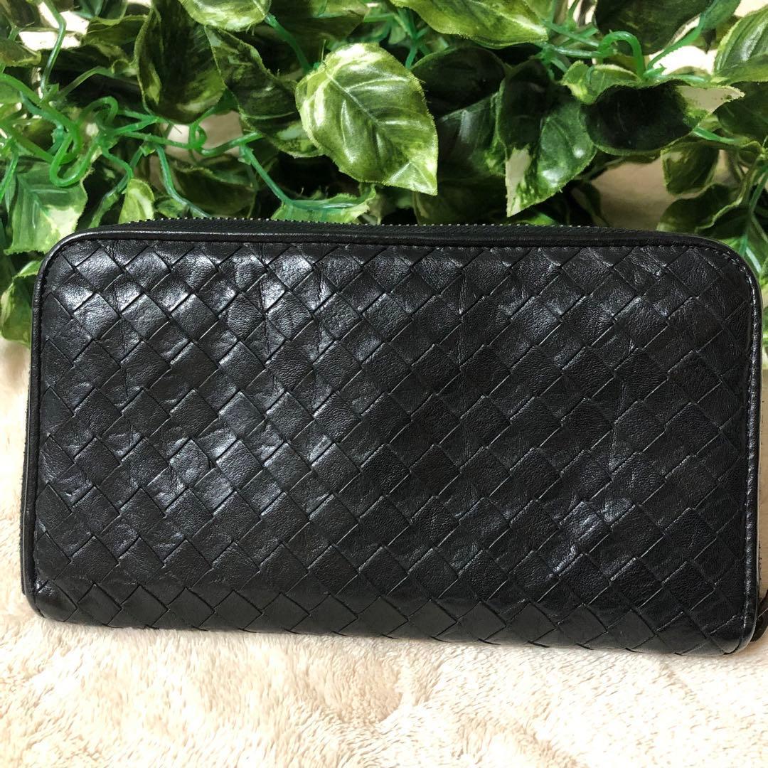 NASpirit　ボッテガヴェネタ　長財布イントレチャート　ラウンドジップ