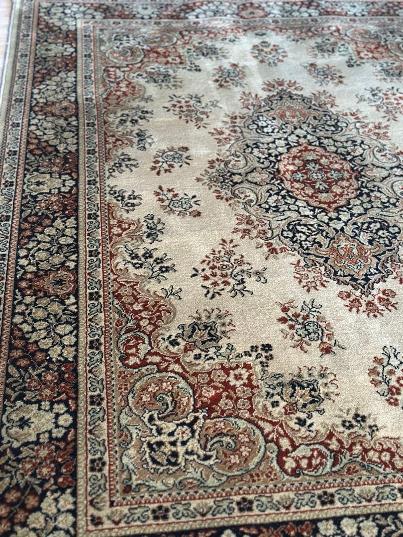 ギリシャ製 100％ウール 機械織りラグ