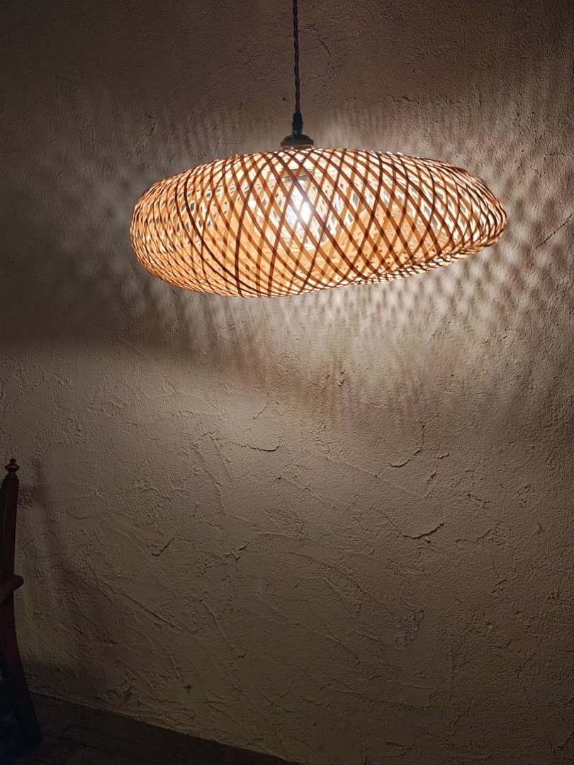 ラタン　籐　オーバル型シーリングライト　１　M0197