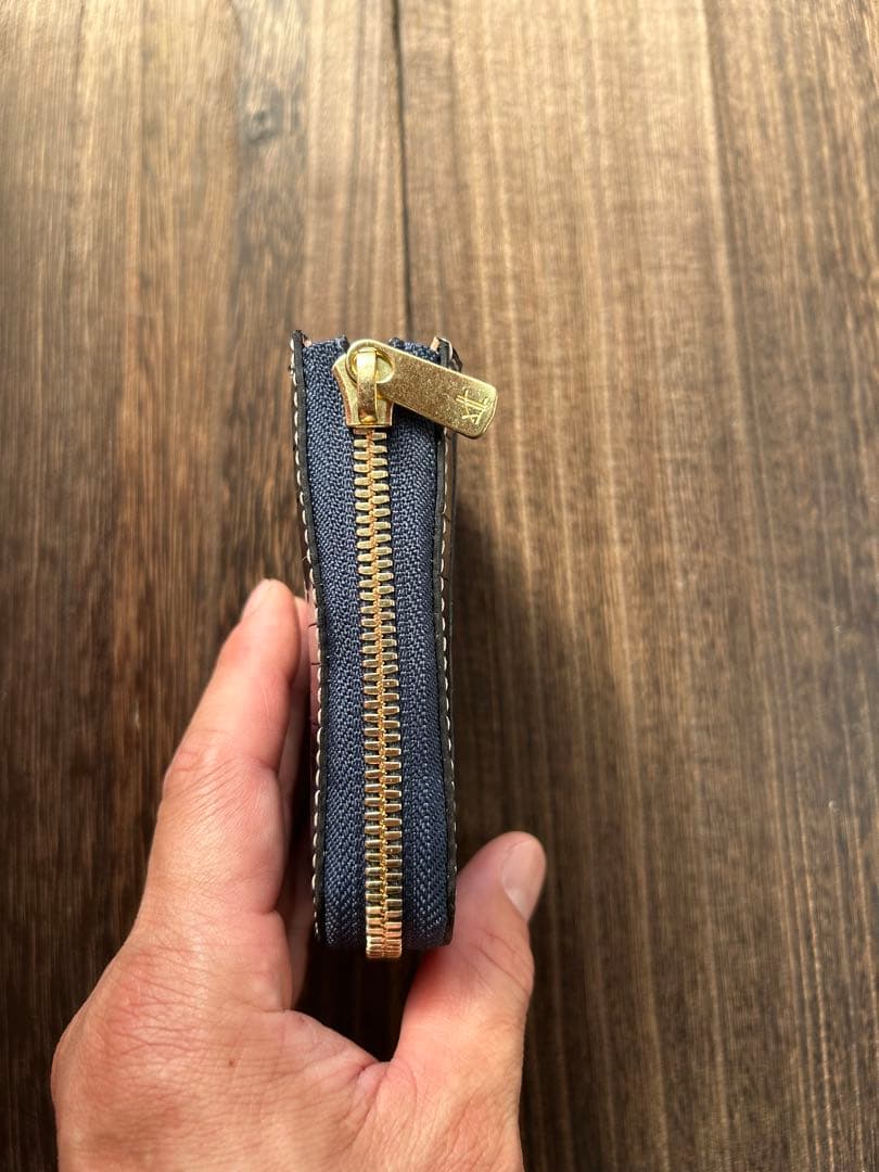 ダイチャンスページ　クロコダイル　藍染　コンパクトウォレット