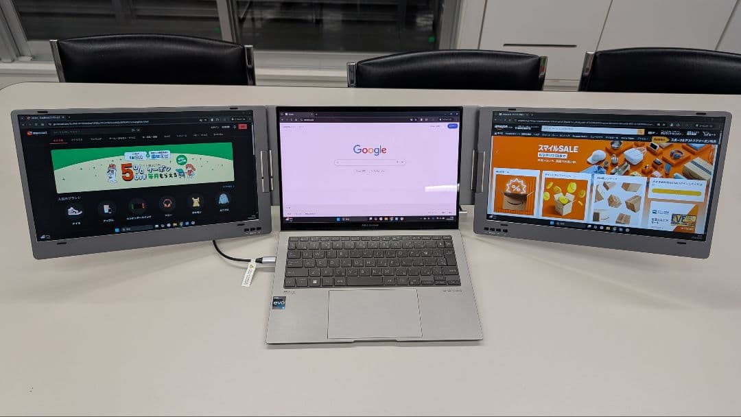 ROADOM 14インチ トリプルポータブルモニター