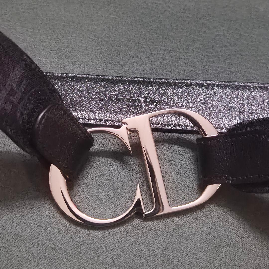 Christian Dior CDバックル トロッタージャガード ベルト 黒