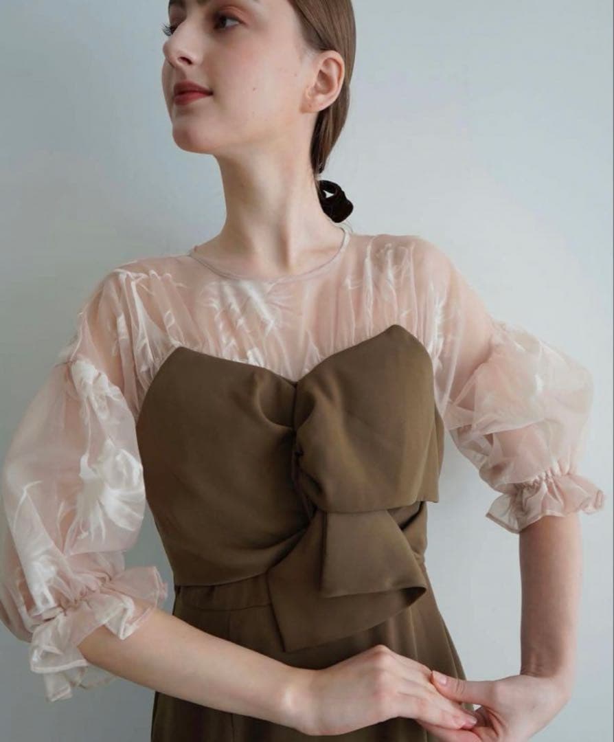 スーツ・フォーマル・ドレス sheer puff dress