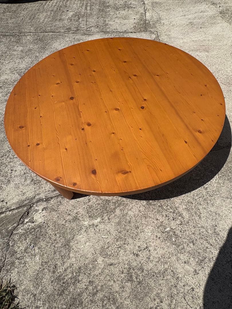 廃盤　ニトリ　スコッチ120 円卓　折りたたみ　ちゃぶ台　ローテーブル　天然木